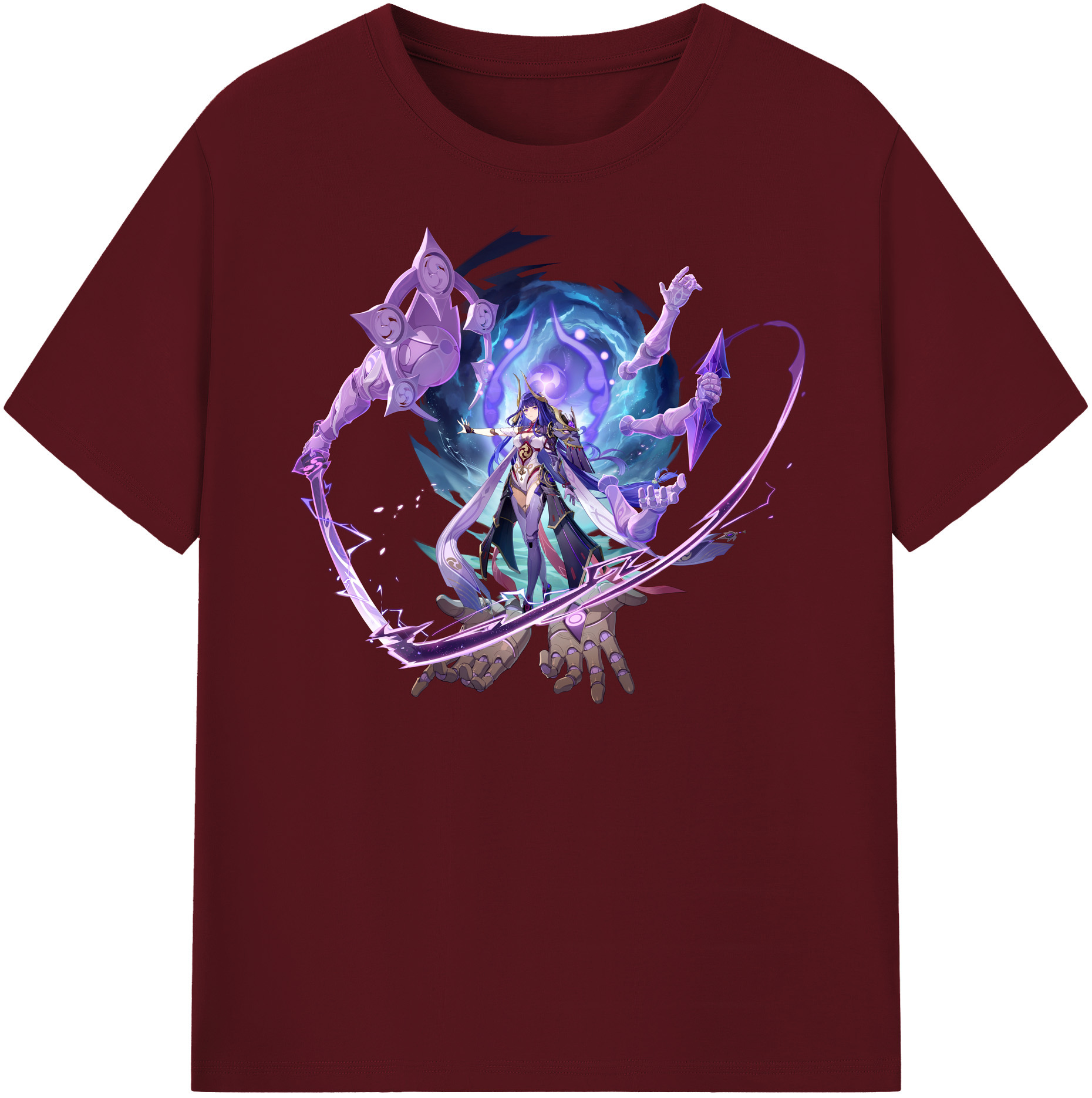 げんし神 雷電将軍 らいでんしょうぐん genshin Raiden Shogun 綿100％半袖Tシャツ（フロントプリント）